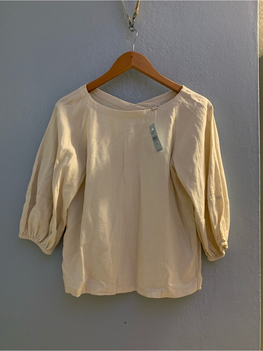 LOFT Long Sleeve Cream Blouse